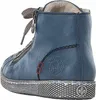 A close-up side view of a blue leather boot. Anteprima dell’immagine prodotto