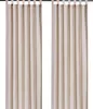 Two beige curtains hanging side-by-side. Produktbild-Vorschau