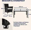 CASARIA Gartenmöbel Set 6-Sitzer, Polyrattan Schwarz-Creme, Produktbild-Vorschau 5