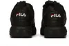 The back view of two black Fila sneakers on a white background. Voir les images du produit