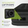 Close-up view of an integrated air pump on an air mattress, with text highlighting its features. Produktbild-Vorschau