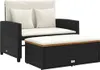 Gartensofa mit Kissen 2-Sitzer Schwarz Poly Produktbild-Vorschau 1