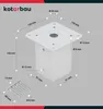 A technical diagram showing the dimensions and specifications of a metal post base. Podgląd zdjęcia produktu