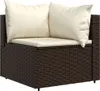 vidaXL Narożna sofa ogrodowa z poduszkami z brązowego Podgląd zdjęcia produktu 3