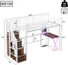 Flieks Etagenbett 90x200cm mit Schreibtisch und LED, Produktbild-Vorschau 7