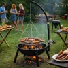 Grill wiszący regulowany typu żuraw, przenośny grill Podgląd zdjęcia produktu 4