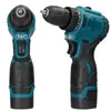 Two views of a cordless drill on a white background. Náhled obrázku produktu