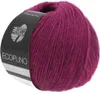 A ball of purple yarn with a black label wrapped around it. Produktbild-Vorschau