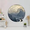 Design Stahlmagnettafel Schwarz Rund 47cm Alpen im Produktbild-Vorschau 1