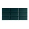 A set of teal upholstered wall panels arranged in a 3x3 grid against a white background. Anteprima dell’immagine prodotto