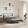 vidaXL Bettgestell mit Kopfteil Metall Schwarz 120x200 cm Produktbild-Vorschau 2