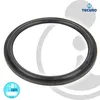 A black rubber seal ring is shown against a white and light gray background with a logo and a small circular graphic. Produktbild-Vorschau
