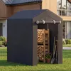 COSTWAY tuinhuis, garage-tent met oprolbare deur met rits, Productafbeelding-voorbeeld 9