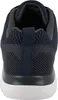 The back view of a navy blue athletic shoe with a white sole. Produktbild-Vorschau