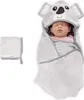 Navaris Baby Handtuch mit Kapuze und Waschlappen - Set aus Produktbild-Vorschau 1
