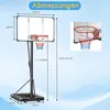 COSTWAY Basketballkorb, Basketballständer 135/143-305 cm Produktbild-Vorschau 3