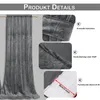 Product details of a gray curtain with floral pattern. Produktbild-Vorschau