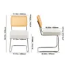 VEVOR Rattan-Stühle, 4er Set, Weiß, Samt gepolstert, Modern Produktbild-Vorschau 8