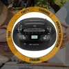 A collage of images showing a boombox, people in various settings (party, yoga, prenatal, cooking), and text overlays. Produktbild-Vorschau