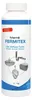 A product shot of a white bottle of drain cleaner with blue accents and graphics. Produktbild-Vorschau