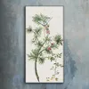 Wanduhr Uhr Wandbild Leinwand 30x60 Malerei Blumen Zweig Produktbild-Vorschau 2