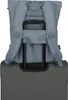 The back of a backpack is attached to the handle of a suitcase. Náhľad obrázku produktu