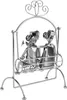 A metal figurine of a couple on a swing, made from nuts and bolts. Anteprima dell’immagine prodotto