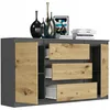 Komoda 140 cm zásuvky dveře skříňka FRAMIRE R-140-S3 Náhled obrázku produktu 6