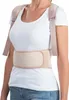 A woman wearing a white t-shirt and blue jeans is shown from the chest down, wearing a beige back support brace. Anteprima dell’immagine prodotto