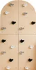 A climbing wall with multiple holds, divided into four sections. Voir les images du produit