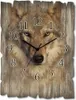 ARTland Holz Wanduhr Quarzuhr - schwarzer Zeiger Wolf Produktbild-Vorschau 1