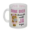 Trauzeugin Teddybär Glas Tasse mit Spruch Ohne Dich nicht Produktbild-Vorschau 2