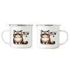 Meow Katze Grumpy Emaille Tasse Lustig Geschenkidee für Produktbild-Vorschau 3