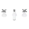 A white faucet with silver handles is shown against a white background. Produktbild-Vorschau