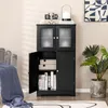 Armoire de salle de bain COSTWAY avec portes vitrées et Voir les images du produit 2