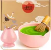 Matcha Set "Camellia Pink" mit Schale mit Ausgießer, Besen Produktbild-Vorschau 1