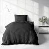 Seersucker Bettwäsche 155x220 cm Schwarz Anthrazit Wende Produktbild-Vorschau 3