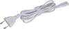 A white power cord is coiled and secured with a white strap, lying on a white background. Náhled obrázku produktu