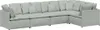 vidaXL Modulares Sofa mit Kissen Samt Hellgrau Produktbild-Vorschau 1