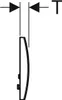 A technical drawing showing the side profile of a flush plate with measurement indicators and the letter 'T'. Anteprima dell’immagine prodotto