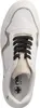 A top-down view of a white sneaker with black laces. Produktbild-Vorschau