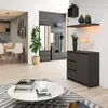 Commode K80 JERRY gris graphite avec 3 tiroirs et 1 porte - Voir les images du produit 5