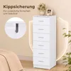HOMCOM Kommode mit 6 Schubladen, 40 x 40 x 110 cm, Weiß in Produktbild-Vorschau 6