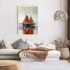 Poster - Poster ohne Rahmen - Segelschiffe Öl Orange - Produktbild-Vorschau 6