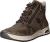 A single brown high-top sneaker with a leopard print accent and a zipper. Produktbild-Vorschau
