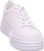 A white sneaker with a platform sole is shown against a white background. Produktbild-Vorschau