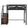 A loft bed with stairs and storage is shown against a white background. Anteprima dell’immagine prodotto
