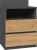 VBChome Nachttisch 40 x 32 x 59 cm Eiche Artisan - Antrazit Produktbild-Vorschau 2
