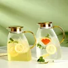 Wasserkrug Karaffe Glas mit Edelstahl-Deckel Produktbild-Vorschau 2