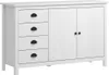 vidaXL Sideboard Hill Blanc 130x40x80 cm Pin massif Voir les images du produit 5